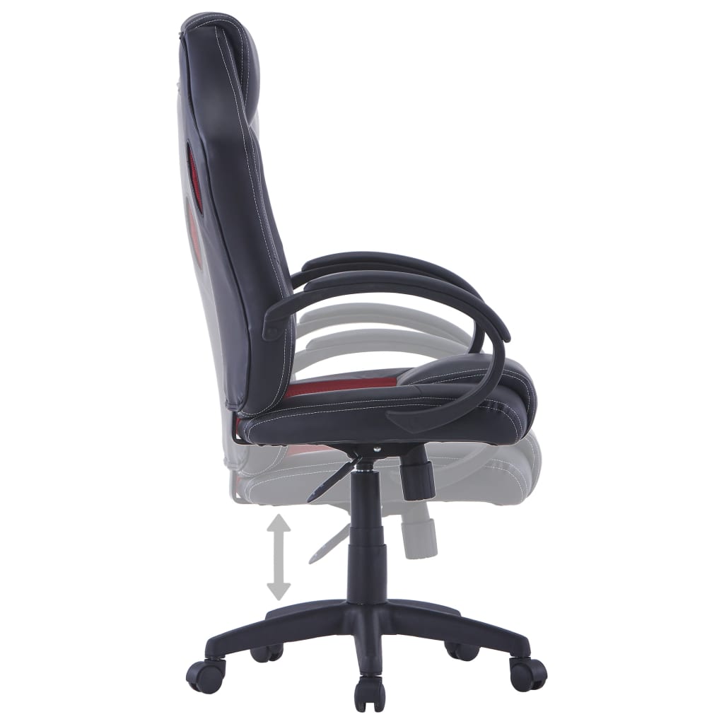 vidaXL Cadeira de gaming couro artificial vermelho tinto