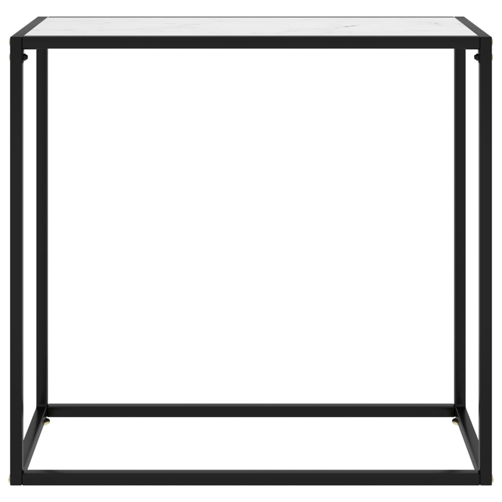 vidaXL Mesa consola 80x35x75 cm vidro temperado branco
