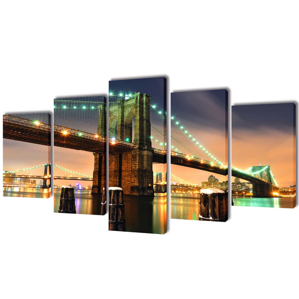 Políptico com impressão ponte de Brooklyn 200 x 100 cm