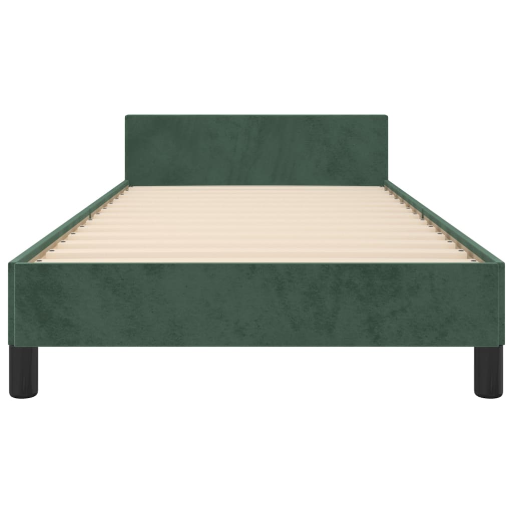 vidaXL Estrutura de cama c/ cabeceira 80x200 cm veludo verde-escuro