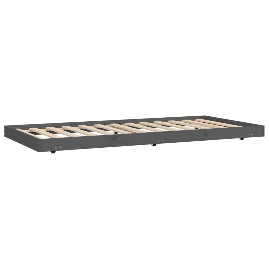 vidaXL Estrutura de cama 90x190 cm madeira de pinho maciça cinzento