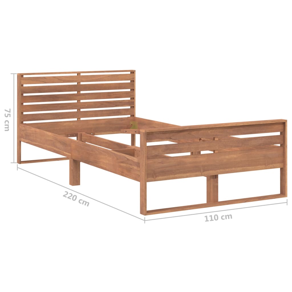 vidaXL Estrutura de cama 100x200 cm madeira de teca maciça