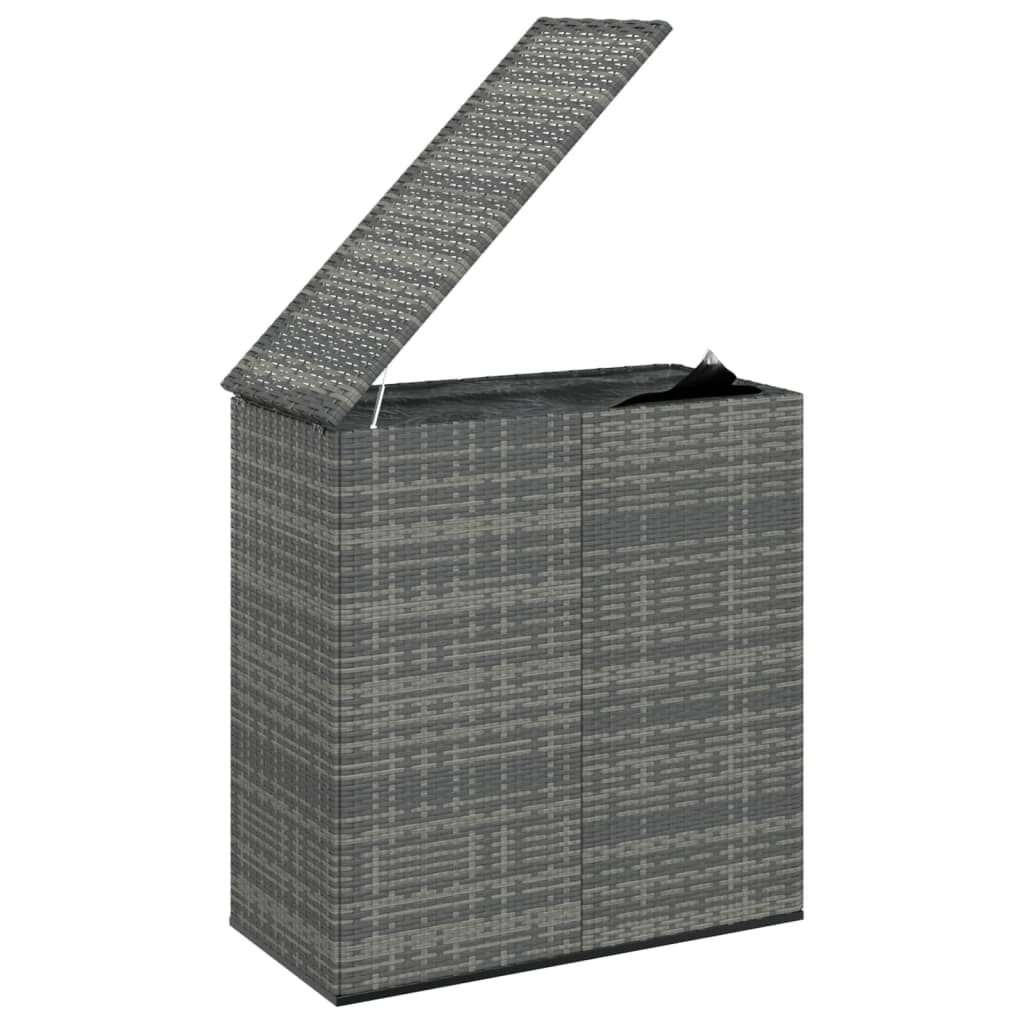 vidaXL Caixa para almofadões de jardim 100x49x103,5cm vime PE cinzento