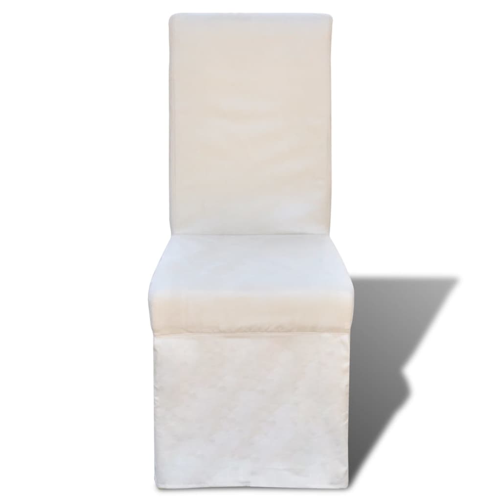 vidaXL Cadeiras de jantar 4 pcs tecido branco nata