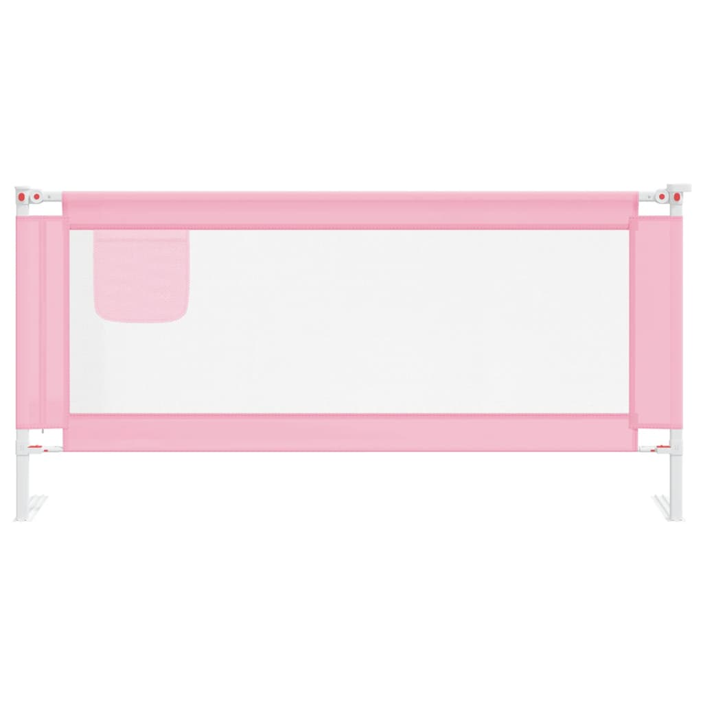 vidaXL Barra de segurança p/ cama infantil tecido 190x25 cm rosa