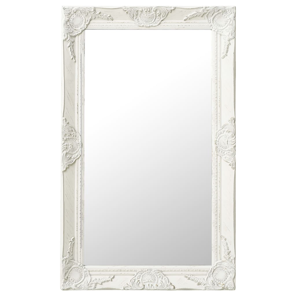 vidaXL Espelho de parede estilo barroco 50x80 cm branco