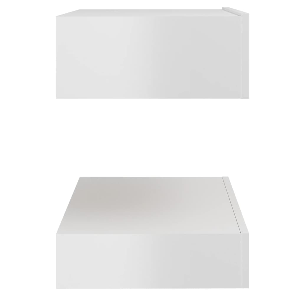 vidaXL Mesas de cabeceira 2pcs 60x35 cm contraplacado branco brilhante