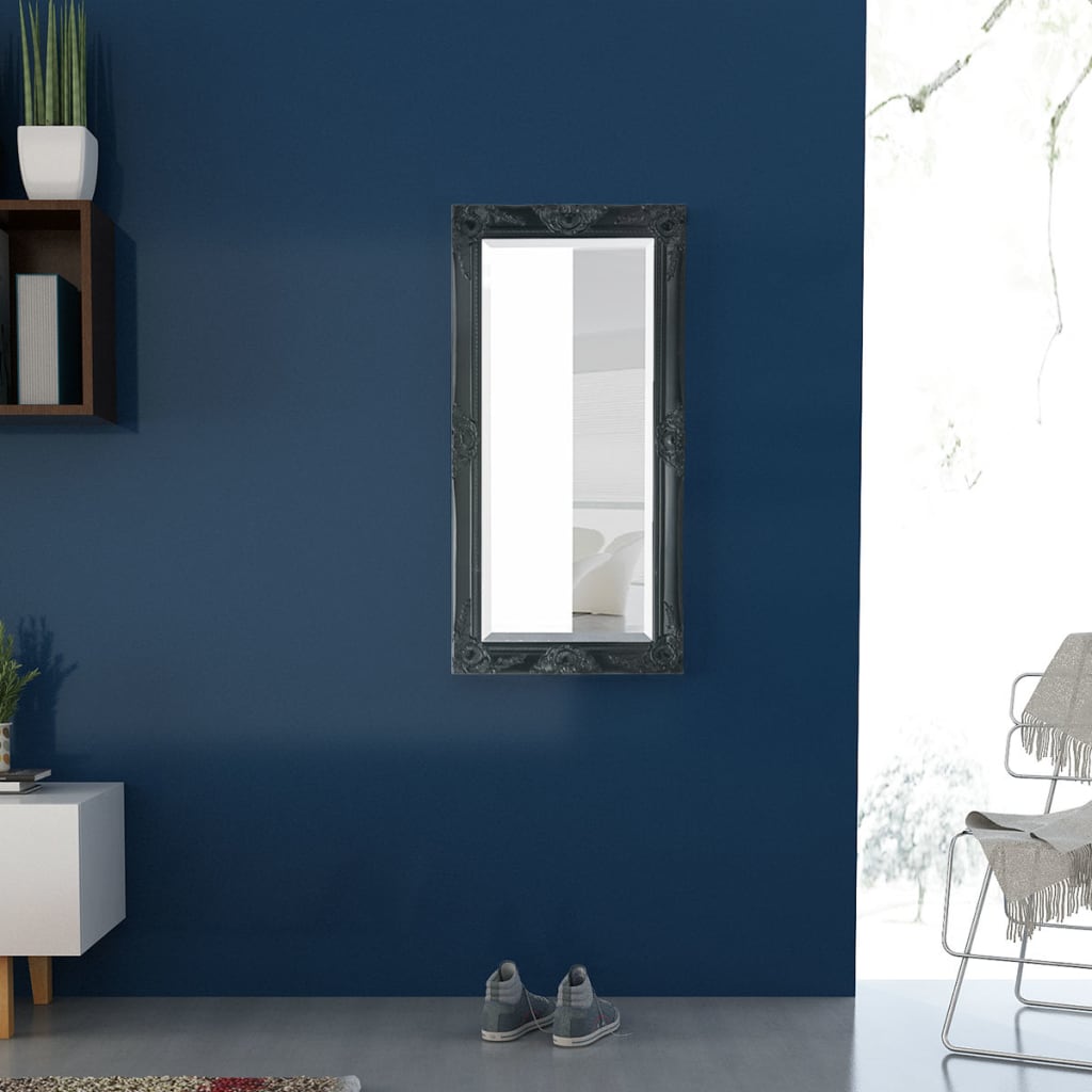 vidaXL Espelho de parede, estilo barroco, 100x50 cm, preto