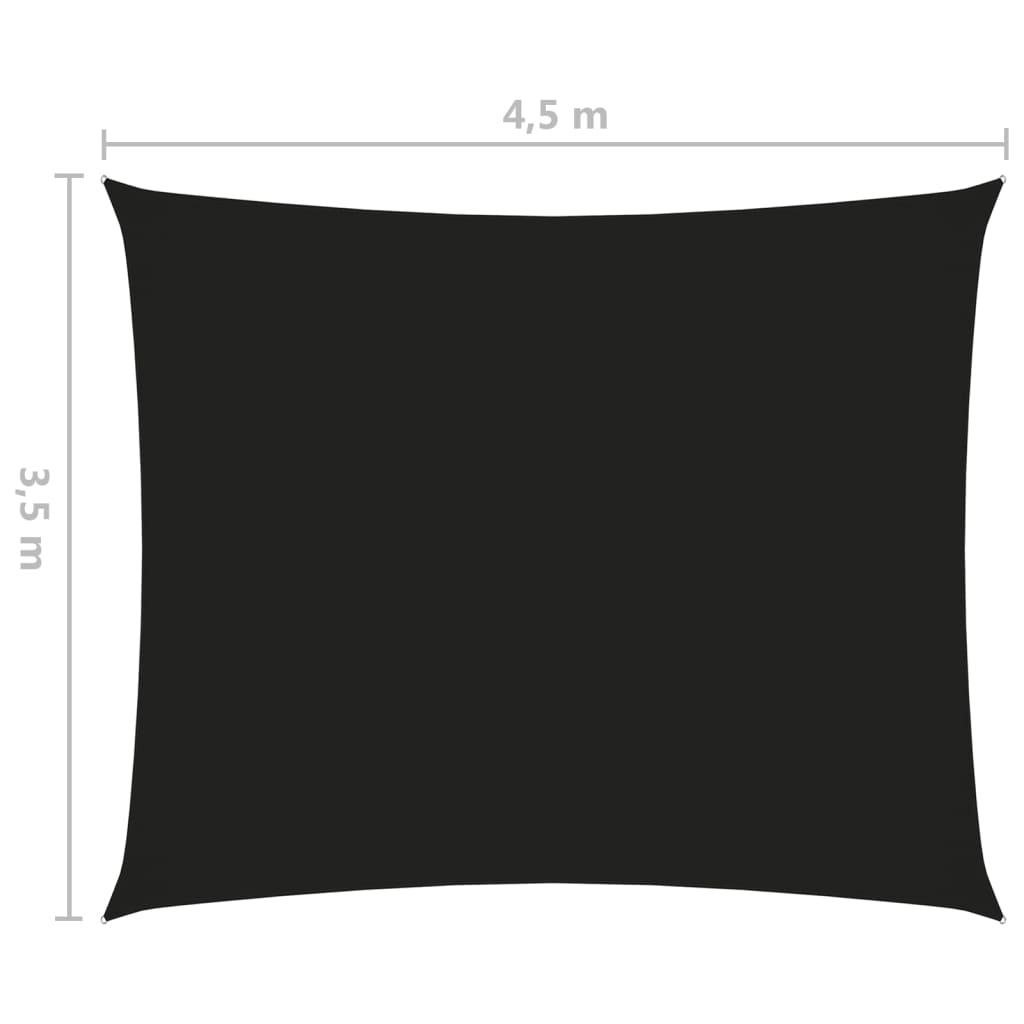 vidaXL Para-sol estilo vela tecido oxford retangular 3,5x4,5 m preto