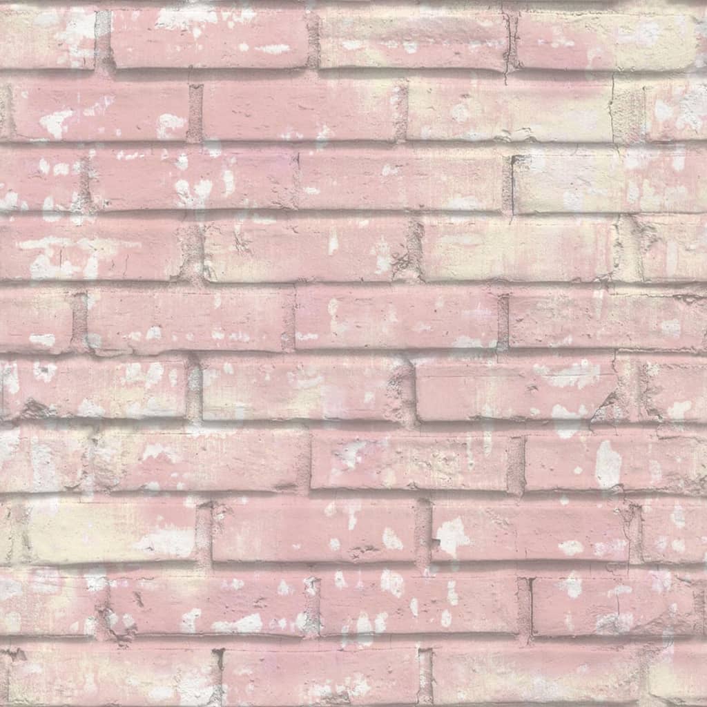 Noordwand Wallpaper Urban Friends & Coffee Bricks" rosa e branco