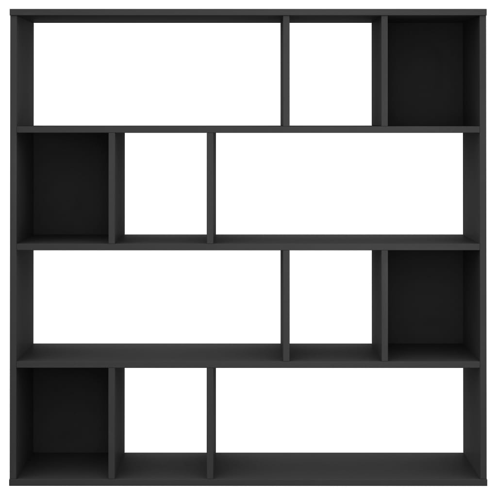 vidaXL Divisória/estante 110x24x110 cm contraplacado preto