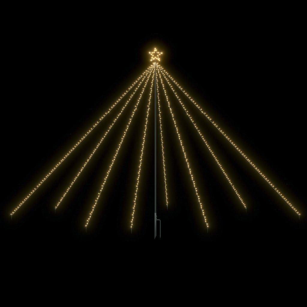 vidaXL Iluminação cascata p/ árvore Natal int/ext 576 luzes LED 3,6 m