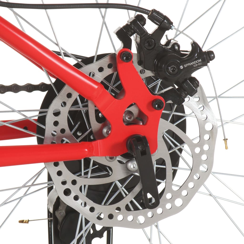 vidaXL Bicicleta de montanha 21 velocidades roda 36 cm vermelho