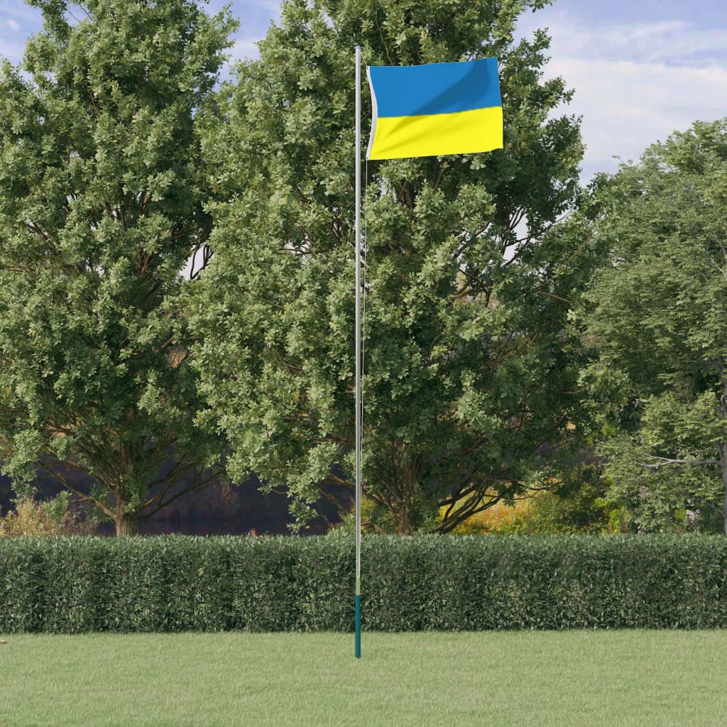 vidaXL Bandeira da Ucrânia c/ ilhós de latão 90x150 cm