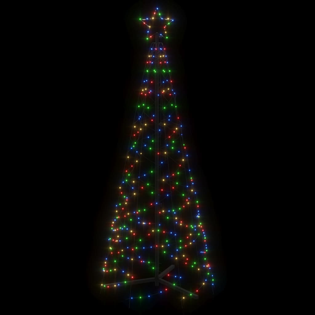vidaXL Árvore de Natal em cone 200 luzes LED 70x180 cm colorido