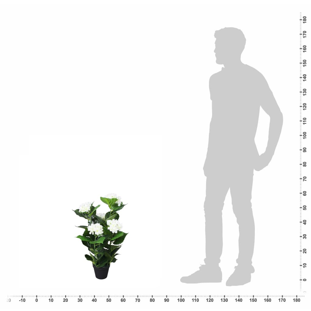 vidaXL Planta hortênsia artificial com vaso 60 cm branco