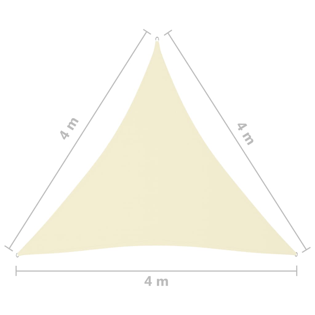 vidaXL Para-sol estilo vela tecido oxford triangular 4x4x4 m creme
