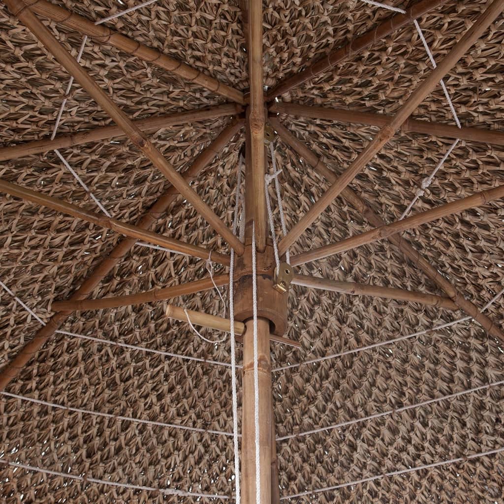 vidaXL Guarda-sol de bambu com cobertura em folhas de bananeira 210 cm