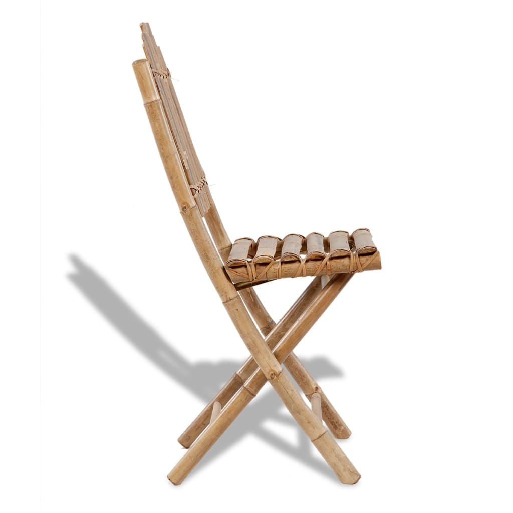 vidaXL Cadeiras de jardim dobráveis 2 pcs bambu