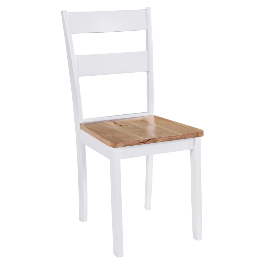 vidaXL Cadeiras de jantar 4 pcs madeira de seringueira maciça branco