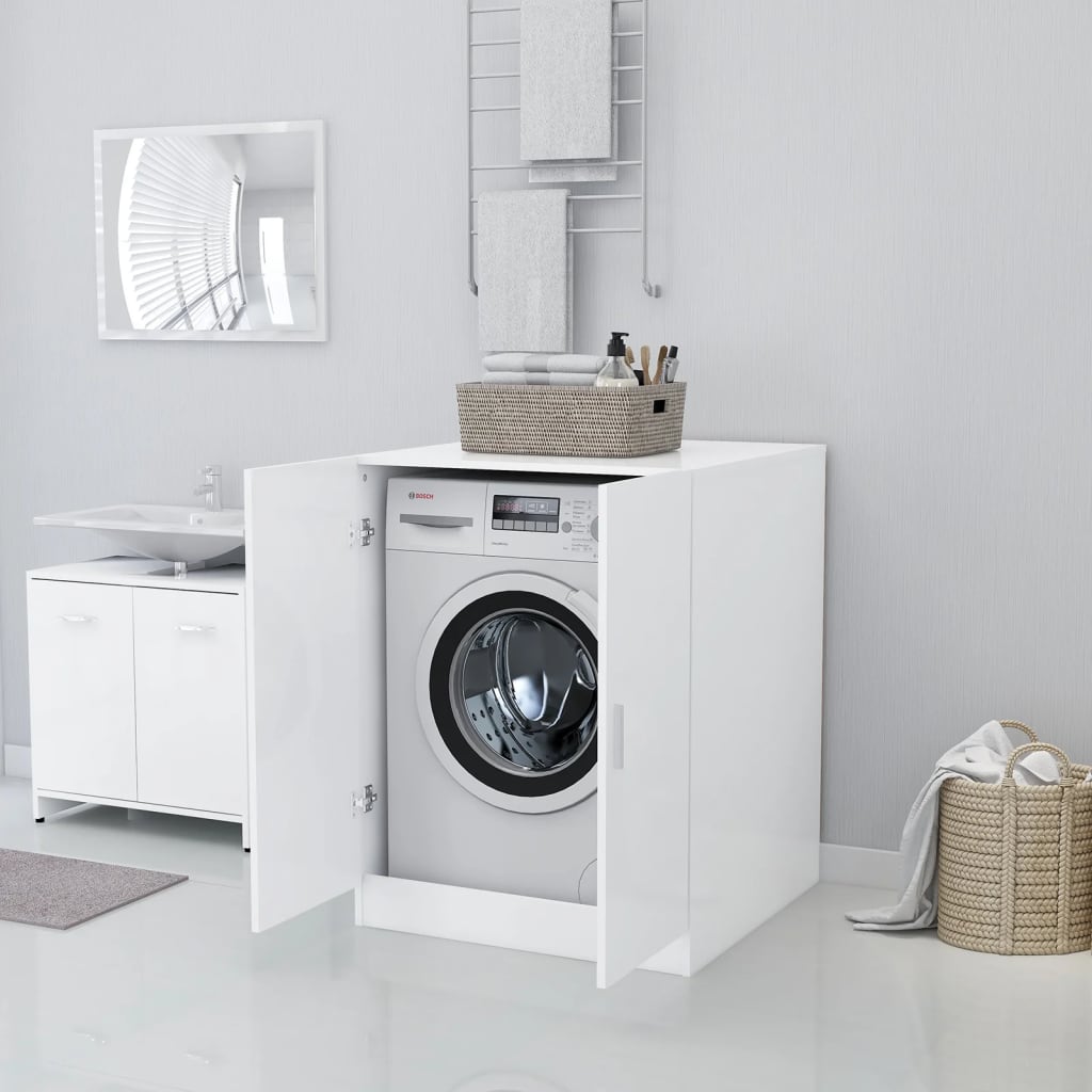 vidaXL Armário para máquina de lavar roupa branco