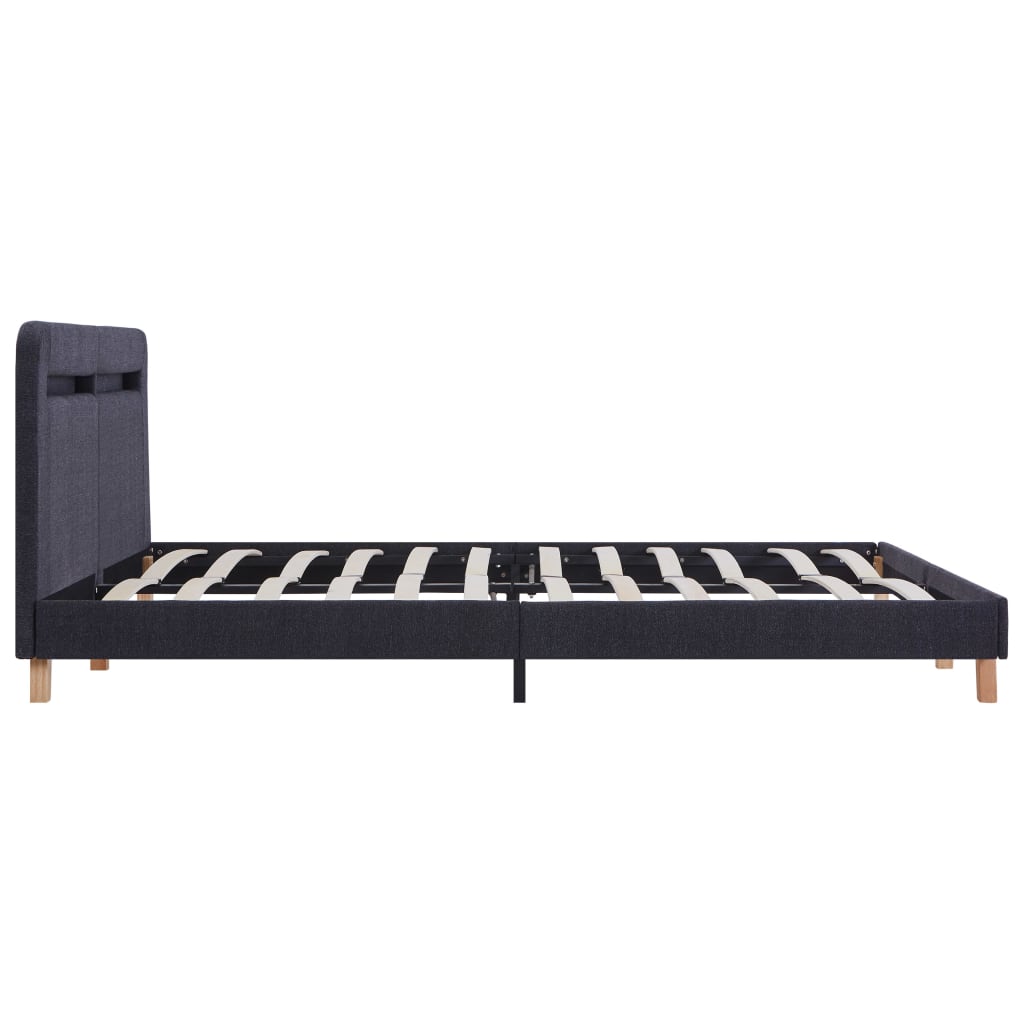 vidaXL Estrutura de cama com LEDs em tecido 180x200 cm cinzento-escuro