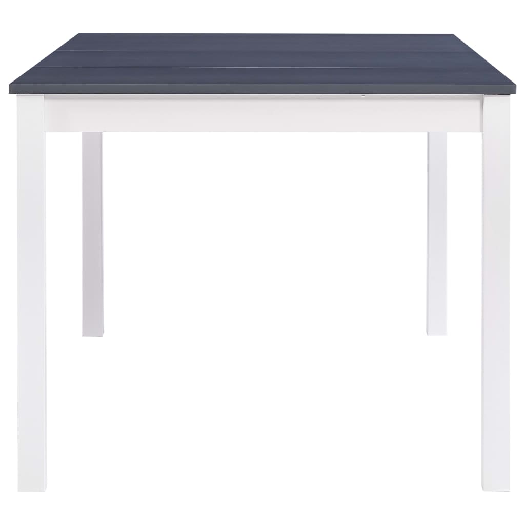 vidaXL Mesa de jantar 180x90x73 cm madeira de pinho branco e cinzento