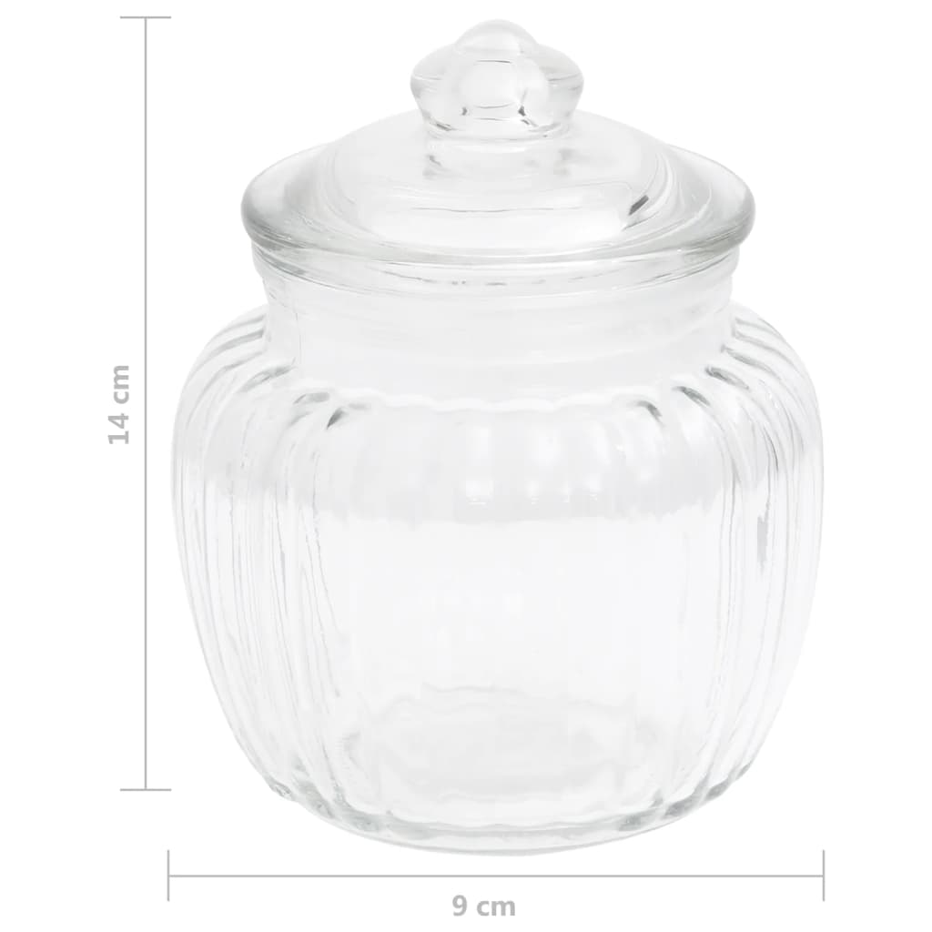 vidaXL Frasco de vidro 4 pcs 500 ml