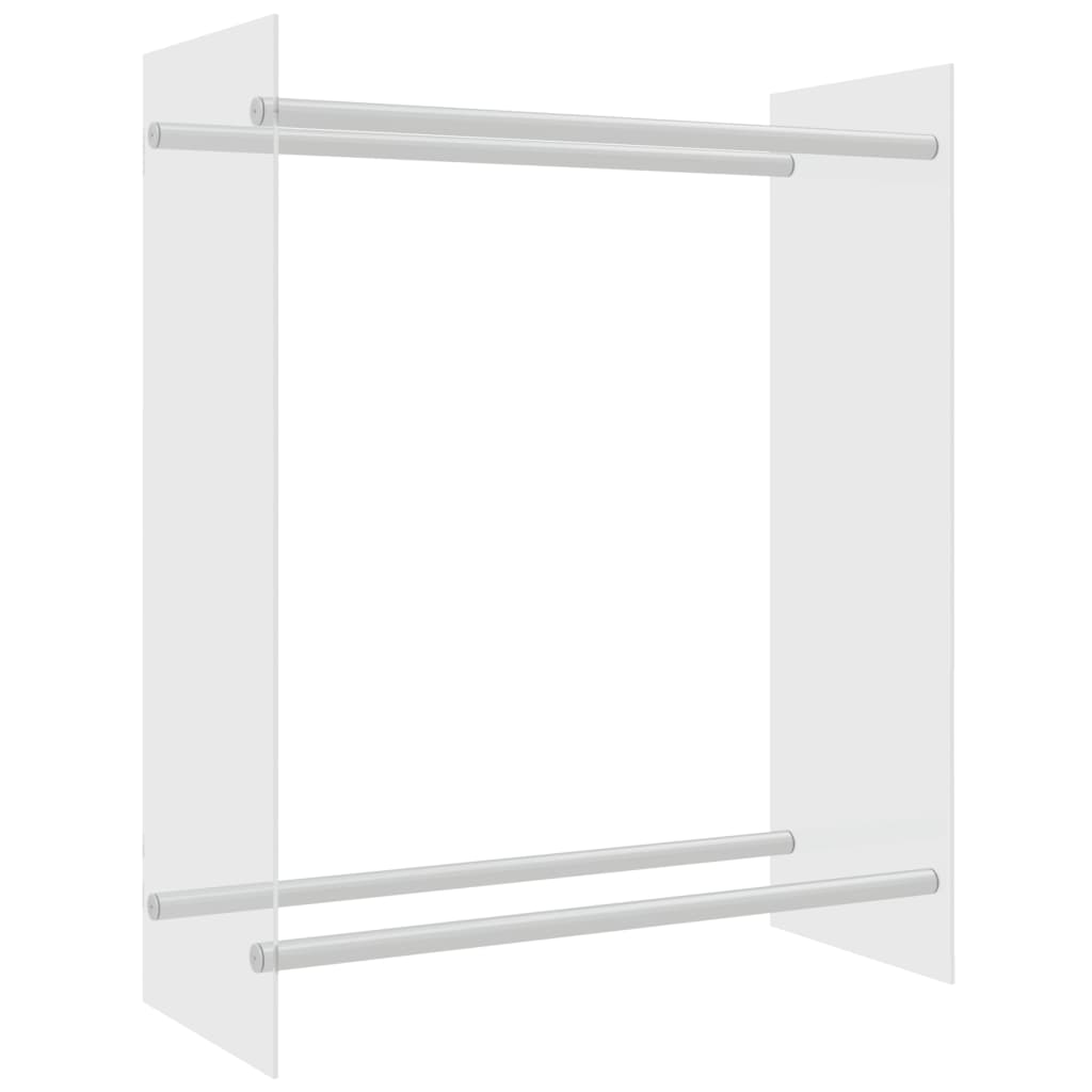 vidaXL Suporte para lenha 80x35x100 cm vidro temperado transparente