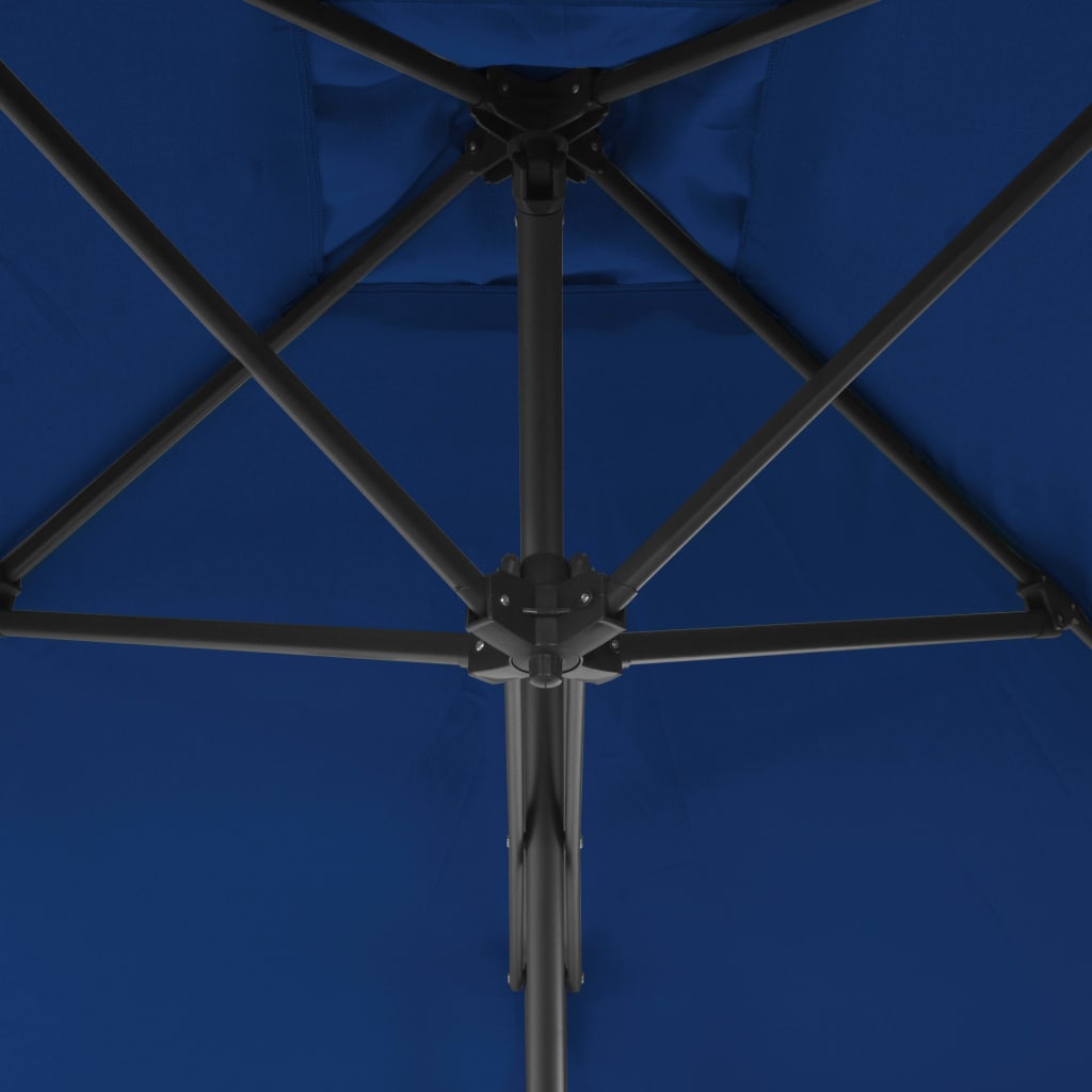 vidaXL Guarda-sol de exterior c/ poste de aço 300x230 cm azul