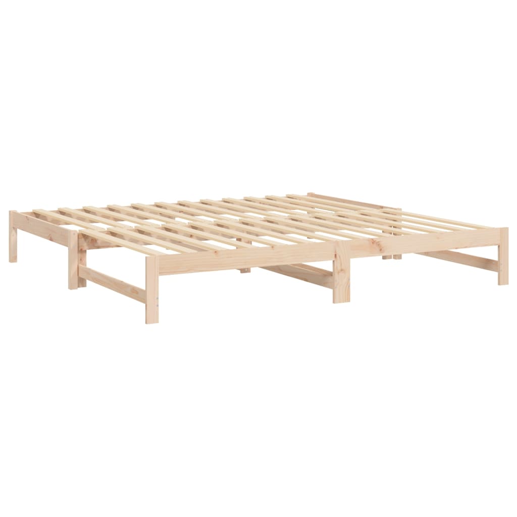 vidaXL Sofá-cama de puxar 2x(100x200) cm madeira de pinho maciça