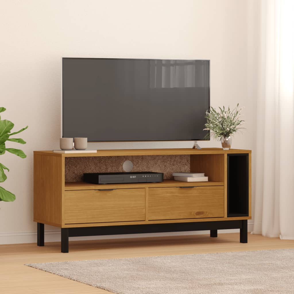 vidaXL Móvel de TV FLAM 110x40x50 cm madeira de pinho maciça
