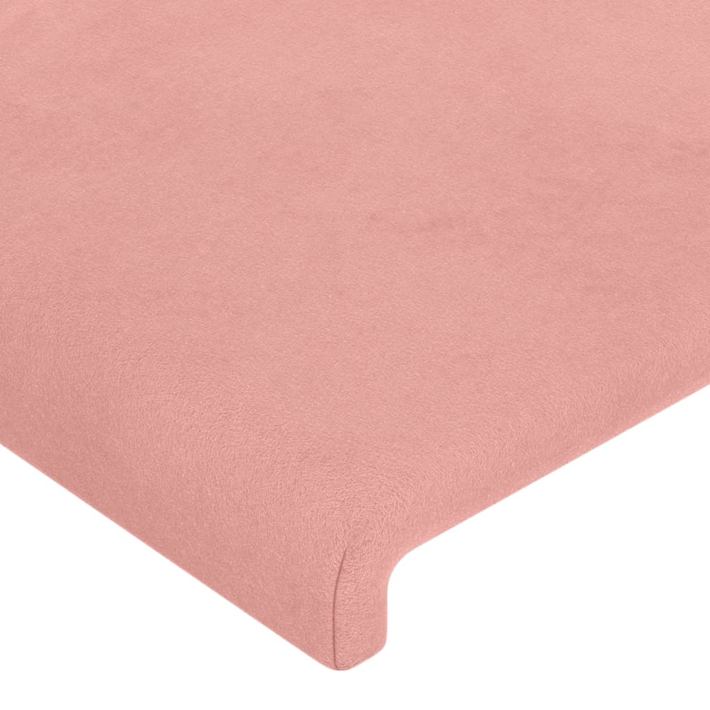 vidaXL Cabeceira cama c/ abas veludo 203x23x118/128 cm rosa