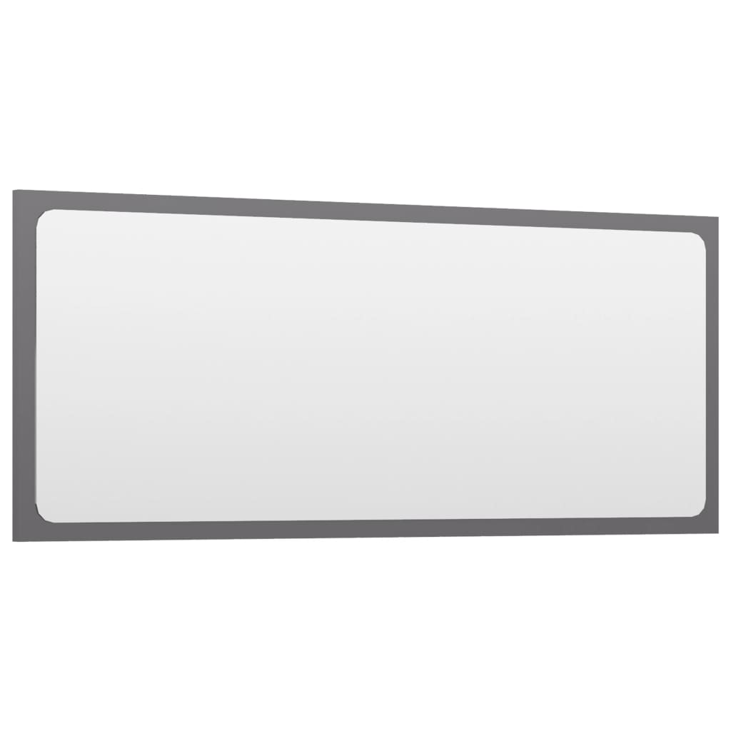 vidaXL Espelho de casa de banho 90x1,5x37 cm contrap. cinza brilhante