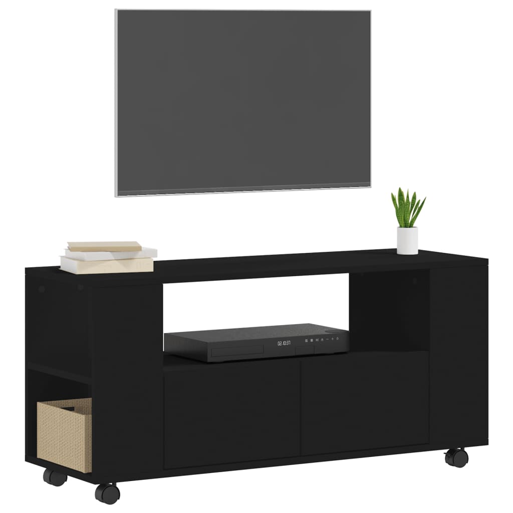 vidaXL Móvel de TV 102x34,5x43 cm derivados de madeira preto