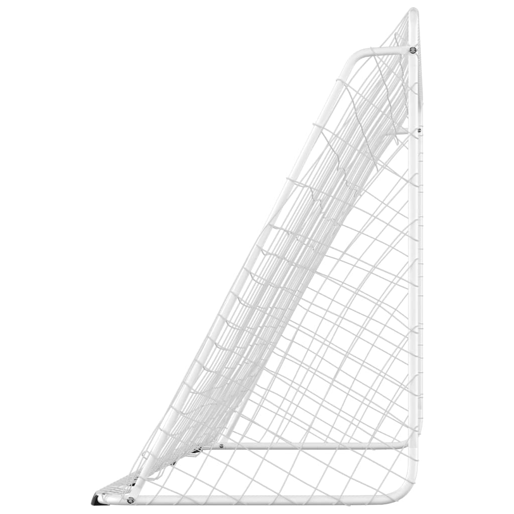 vidaXL Baliza de futebol com rede 366x122x182 cm aço branco