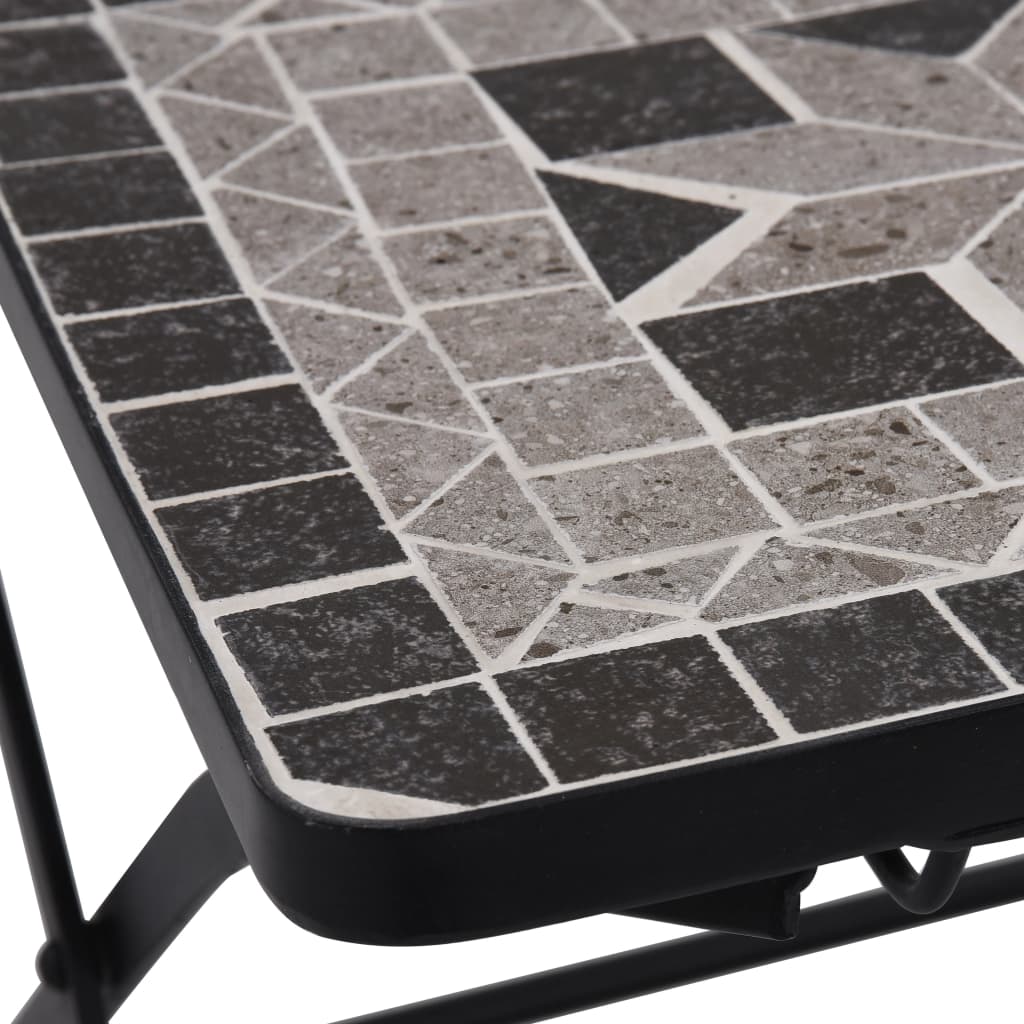 vidaXL Cadeiras bistrô em mosaico 2 pcs cinzento