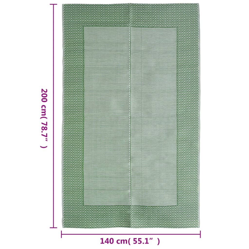vidaXL Tapete de exterior 140x200 cm PP verde