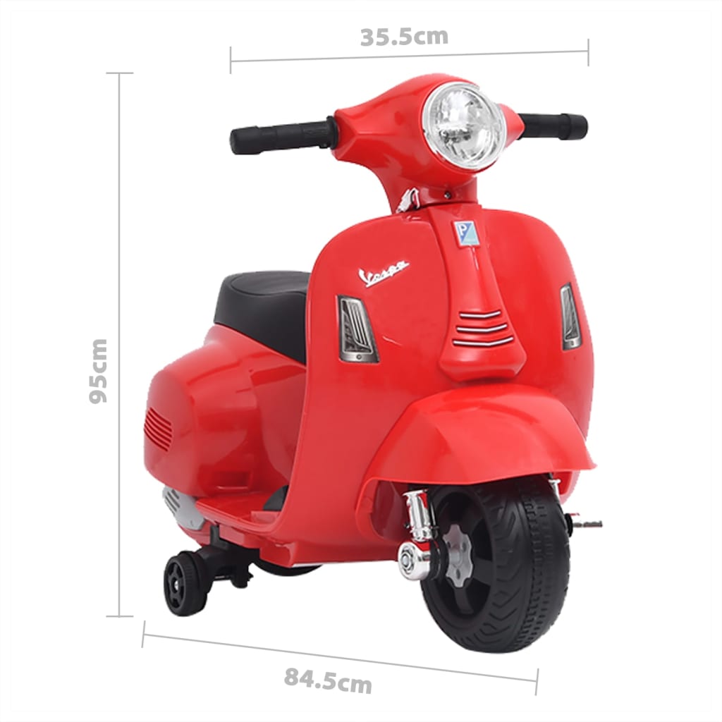 vidaXL Motocicleta elétrica para crianças Vespa GTS300 vermelho