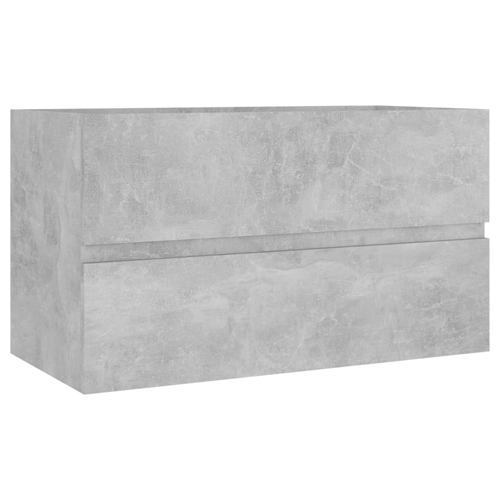 vidaXL Armário lavatório 80x38,5x45 cm contraplacado cinzento cimento