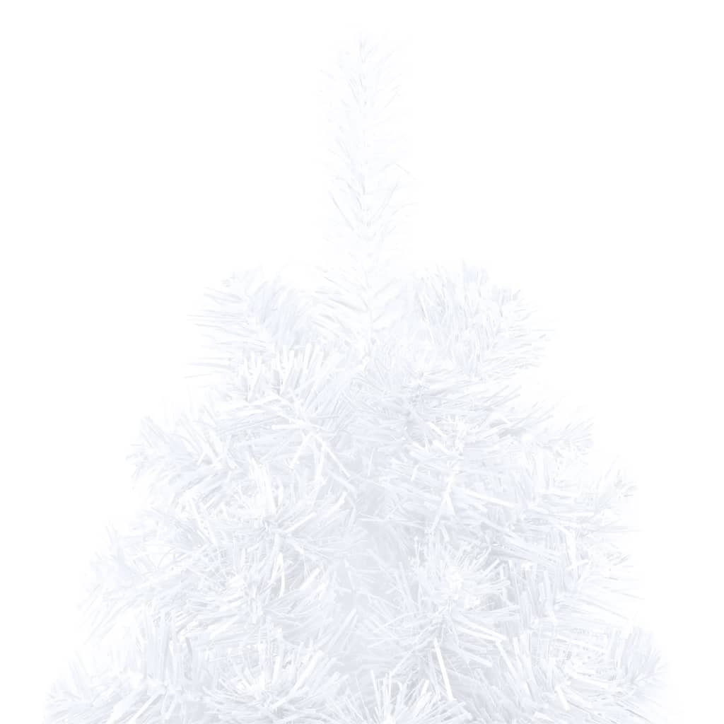 vidaXL Meia árvore Natal artificial pré-iluminada c/ bolas branco
