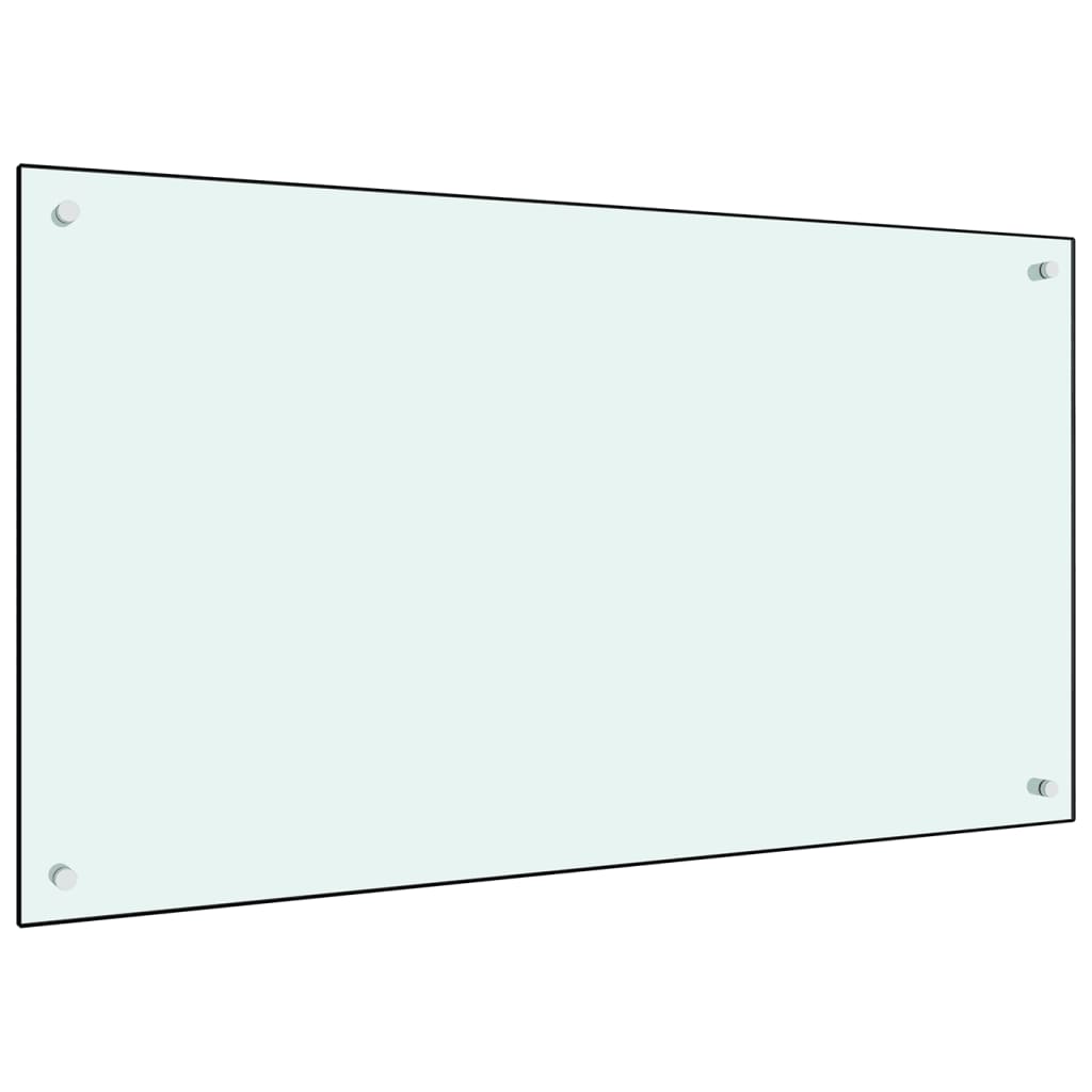 vidaXL Painel anti-salpicos de cozinha 100x60cm vidro temperado branco