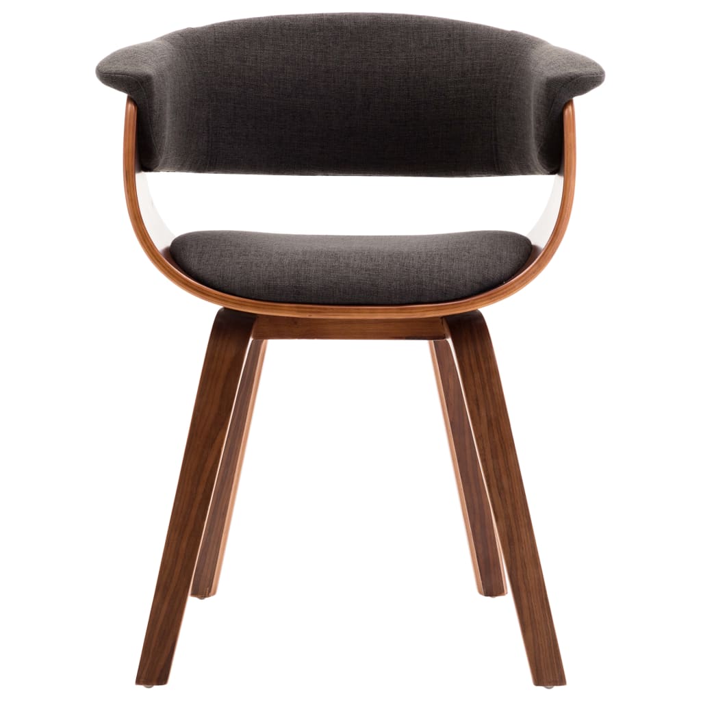 vidaXL Cadeira de jantar madeira curvada e tecido cinzento