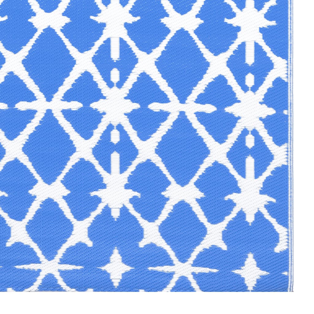 vidaXL Tapete de exterior 120x180 cm PP azul e branco