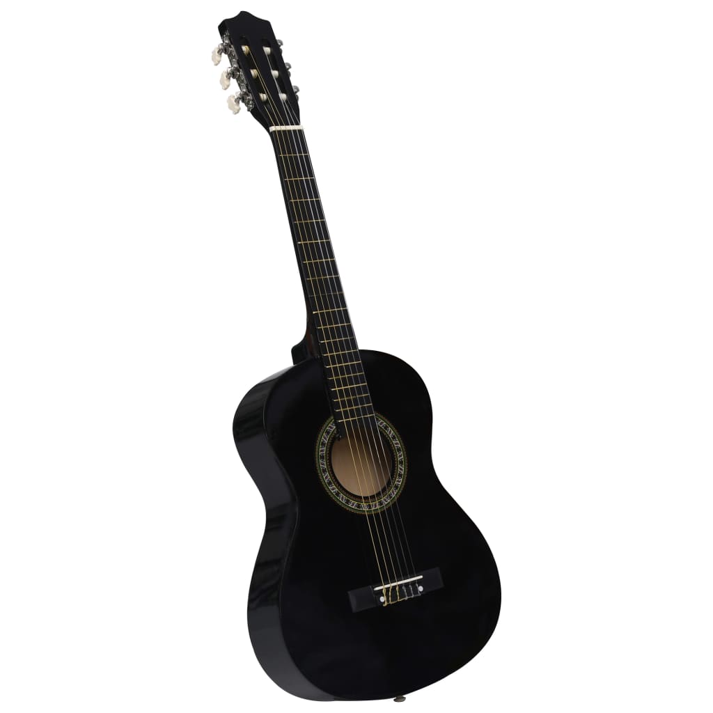 vidaXL Guitarra clássica iniciantes/crianças com saco 1/2 34" preto