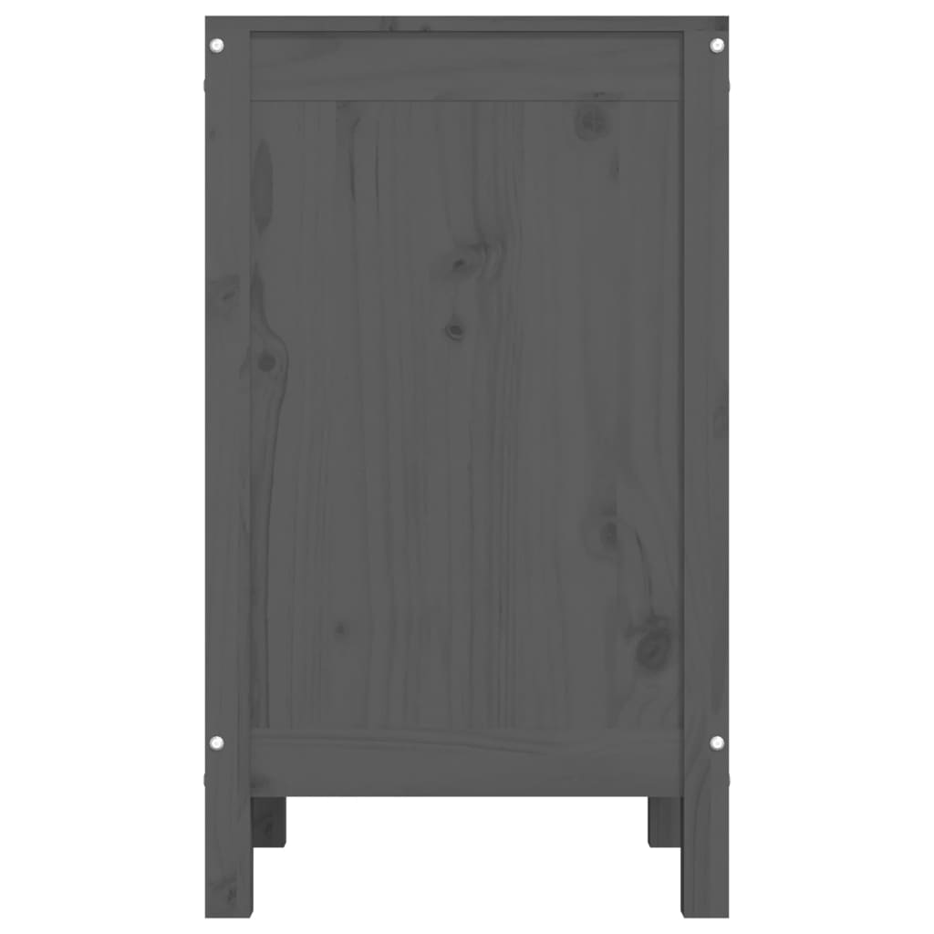 vidaXL Caixa para roupa 44x44x76 cm madeira de pinho maciça cinzento