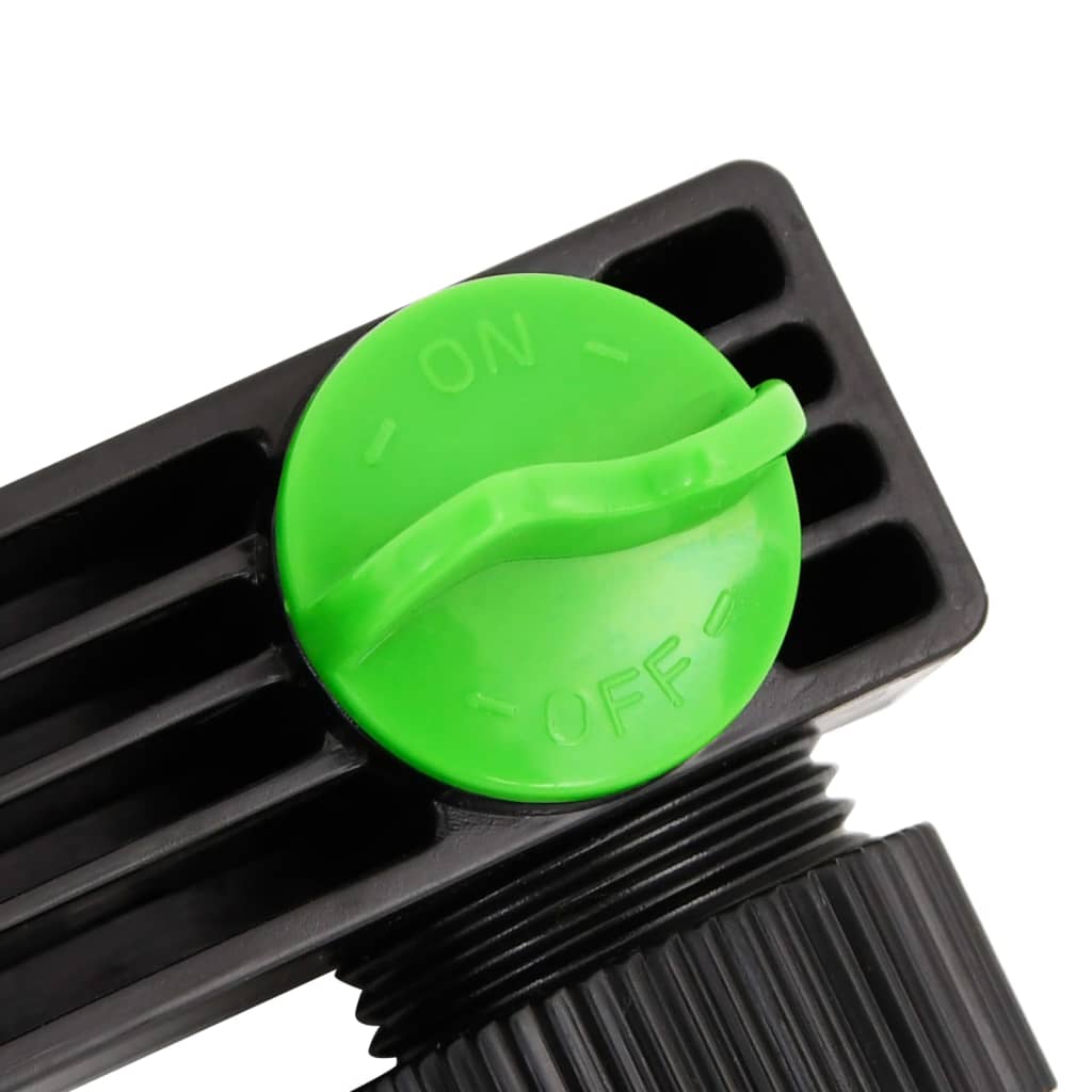 vidaXL Adaptador de torneira 4 saídas 19,5x6x11 cm ABS/PP verde/preto