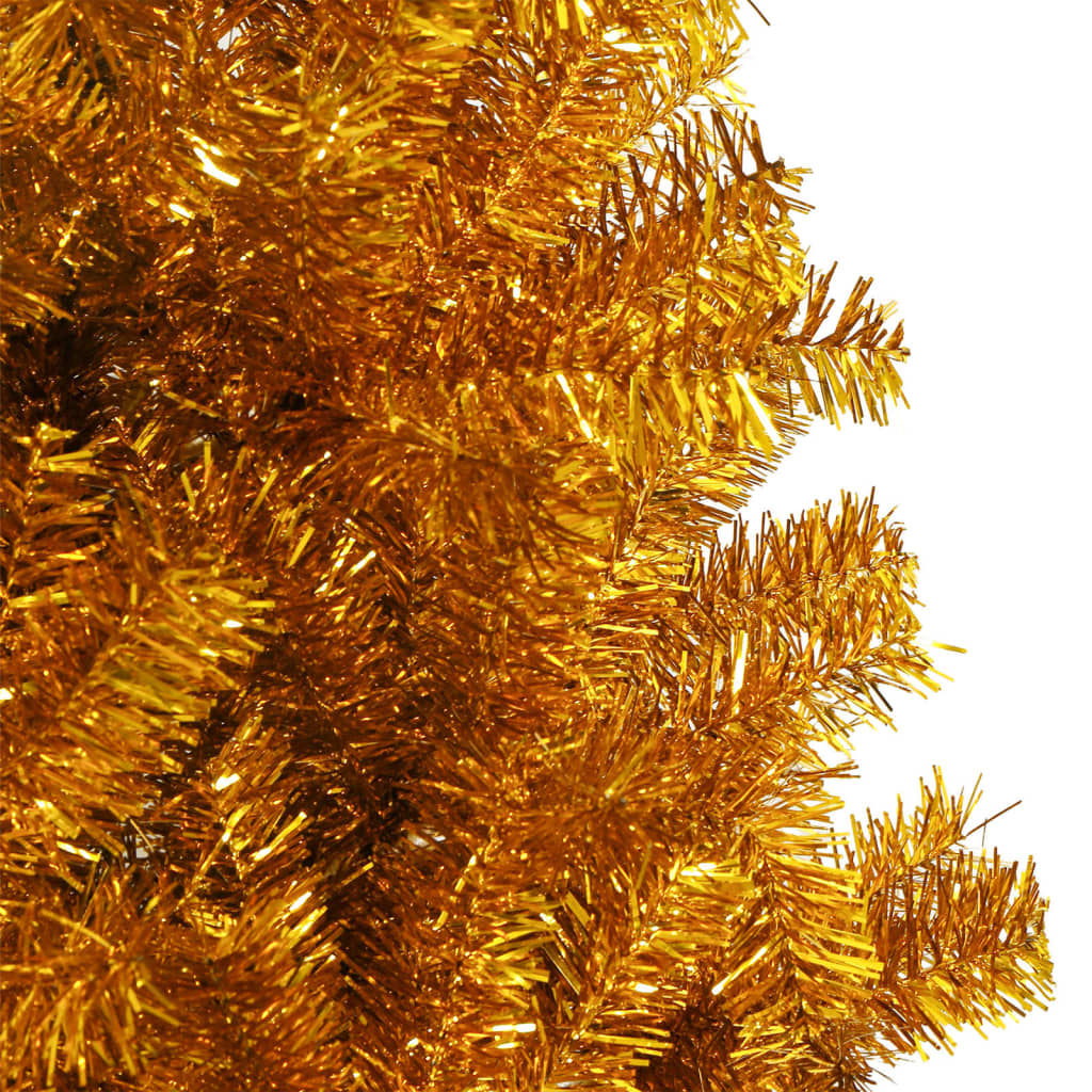 vidaXL Árvore de Natal artificial com suporte 240 cm PET dourado
