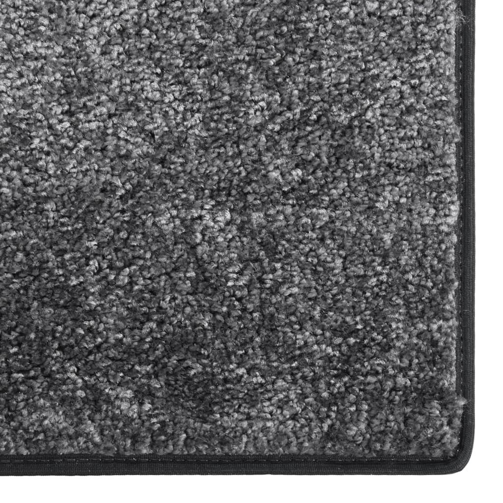 vidaXL Tapete antiderrapante de pelo suave 115x170 cm cinzento