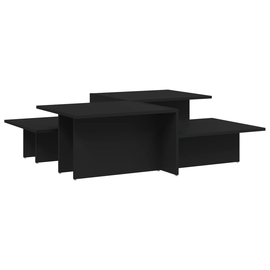 vidaXL Mesas de centro 2 pcs derivados de madeira preto